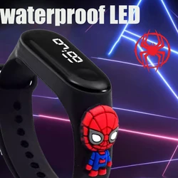 New Fashion Trend Disney Spidered Man LED Waterproof Kids Digital Watch Sports Touch Electroni Watch Birthday Gift for Friends