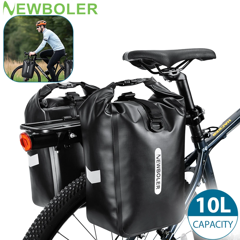 NEWBOLER 10L Wasserdichte Fahrrad-Vorderradgabel-Tasche Schnellverschluss Fahrrad-Hecktasche Fahrradtasche Fahrradzubehör