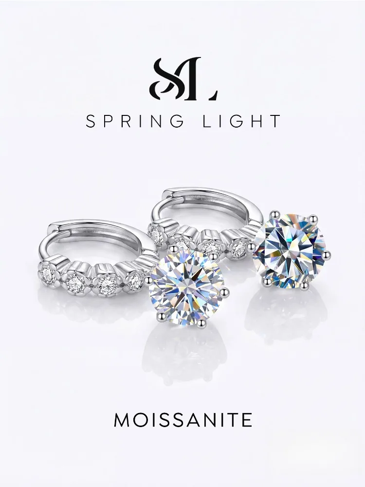 

KNB Glamorous 1-2ct Certified Moissanite Diamond Flower Drop Earrings for Women 925 Sterling Silver Wedding Earring Fine Jewelry