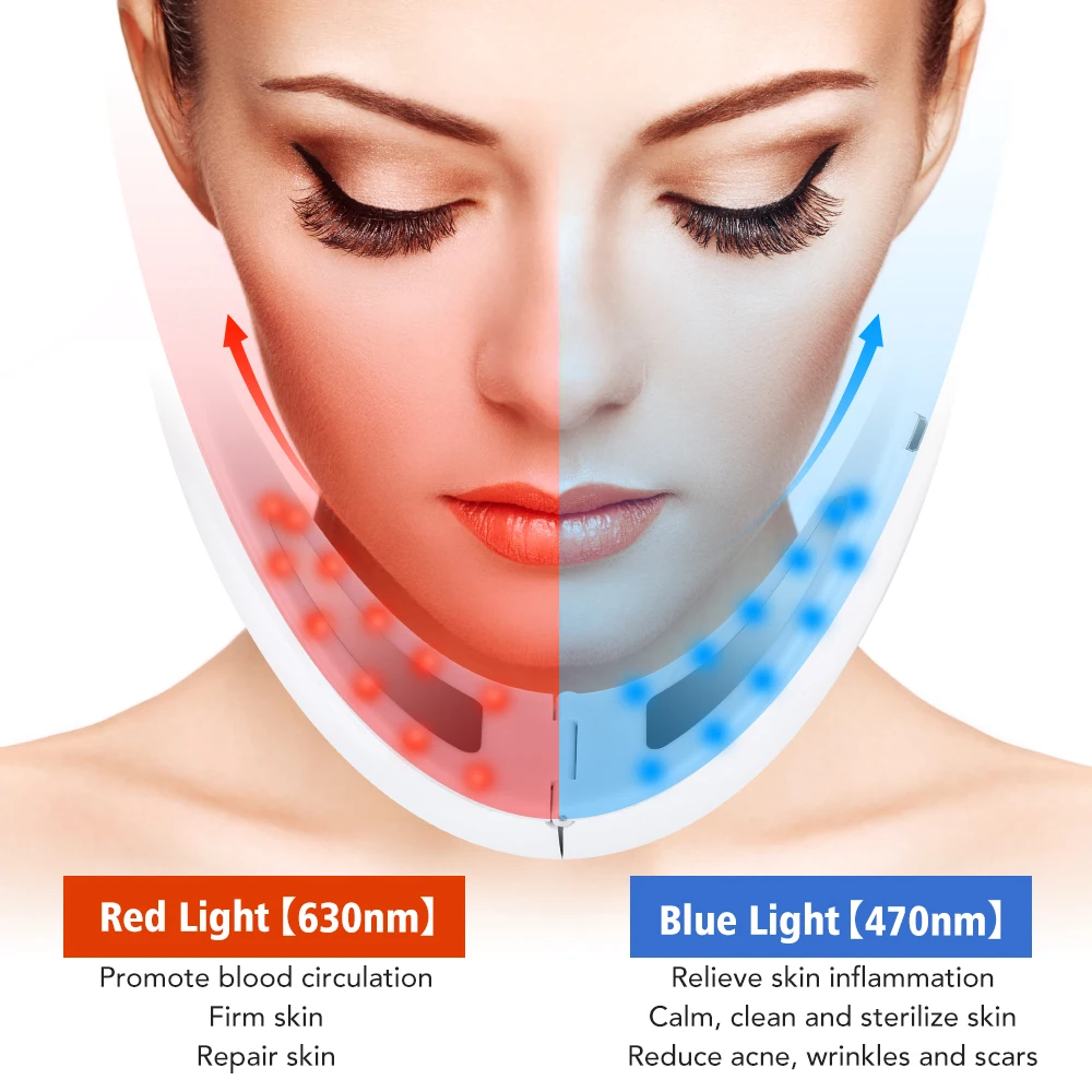 Ohio eur facial électrique EMS, appareil de lifting du visage, thérapie photonique LED, vibration amincissante du visage, graisse du ruisseau, ceinture en V, SAP