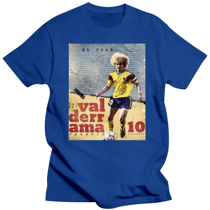 T-Shirt Maglia Carlos Valderrama Colombia Calcio Vintage Anni 80 1 S-M-L-Xl Superior Quality Tee Shirt