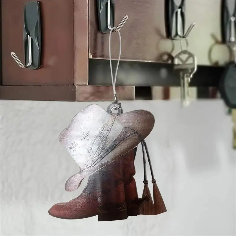 Car Pendant Decor Ornament Car Mirror Suspension Decoration Car Hangings Rear View Mirror Accessories Auto Interior Cowboy Boots