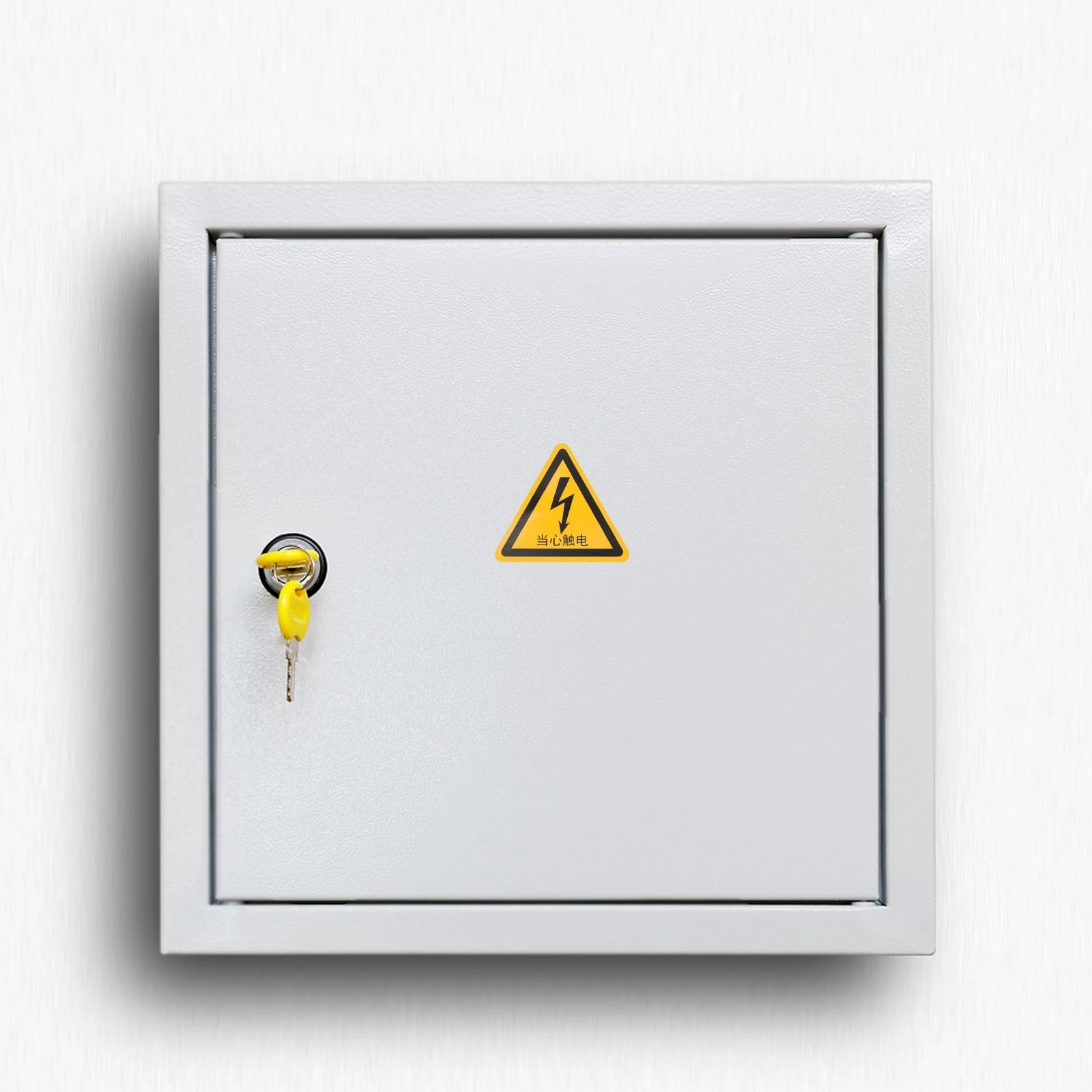 10 Pcs Warning Signs Caution Electrical Safety Triangle Security Sticker Yellow Stickers