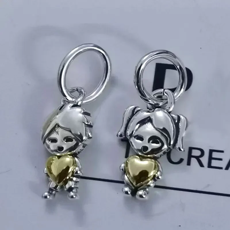 2024 New Opal Bear Christmas S925 Silver Santa Claus Little Boy and Little Girl Skiing Shape Bead Pendant Suitable for Festivals