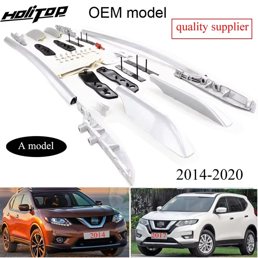 

original roof rack roof rail bar for Nissan X-trail Rogue 2014 2015 2016 2017 2018 2019 2020,aluminum alloy,fix by screw or glue