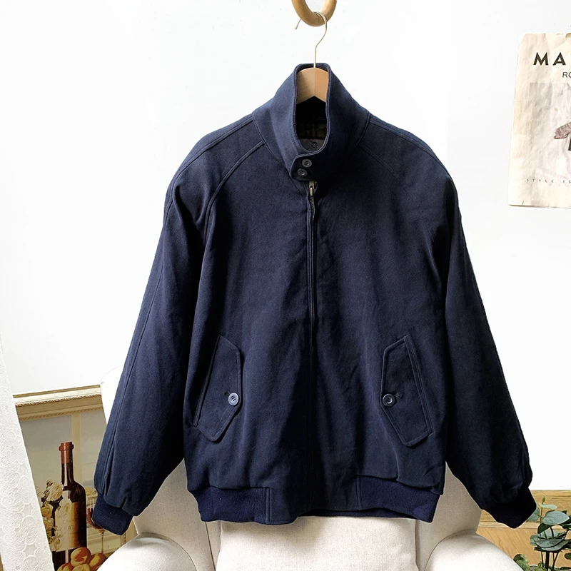 

Sli Retro Pilot Jaet Men's Outerwear Autumn Winter Stand Collar oulder Sve Insertion Polyester Fiber Zipper Closure