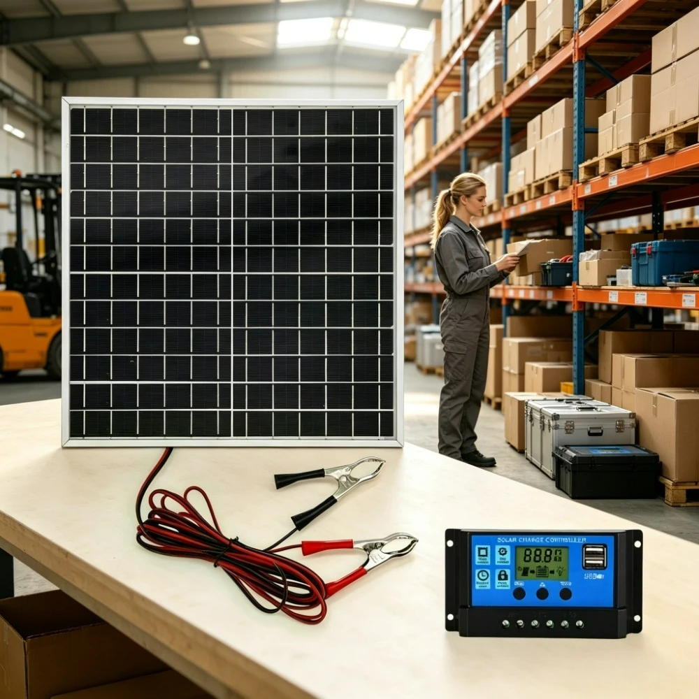 12V 12W Portable Solar Panel Monocrystalline Module Kit LCD Display Solar Regulator Aluminum Frame Off Grid Power Charger for