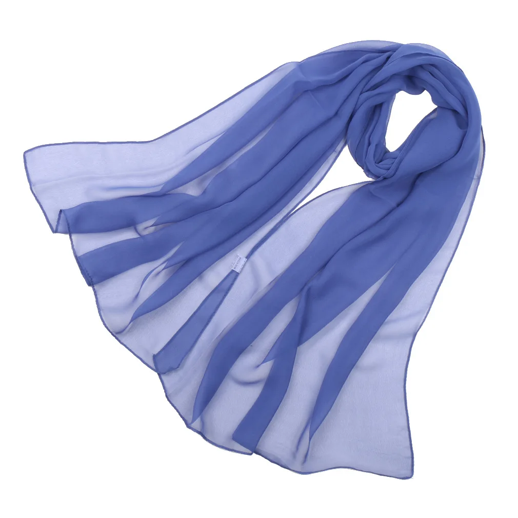 New Summer Chiffon Women Scarves Girls Solid Color Sunscreen Thin Scarves Soft Performance Scarf Casual Female Wrap Shawls