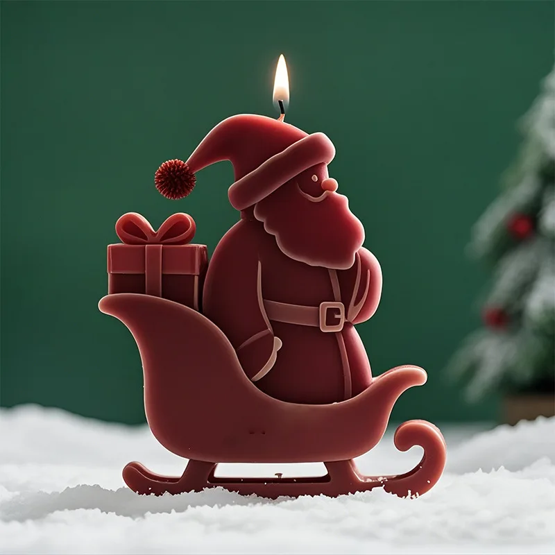 

3D Santa Claus Aromatherapy Candle Silicone Mold Christmas DIY Handmade Soap Resin Gypsum Gifts Home Decor
