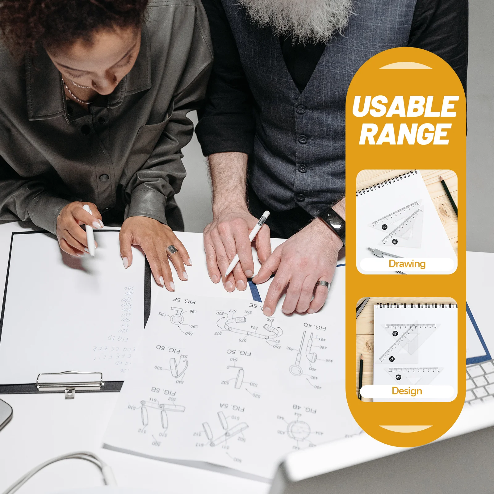 

12Pcs Plastic Triangle Rulers Measurement Tools Drawing Triangles Multi-Functional for Students Teachers Artists