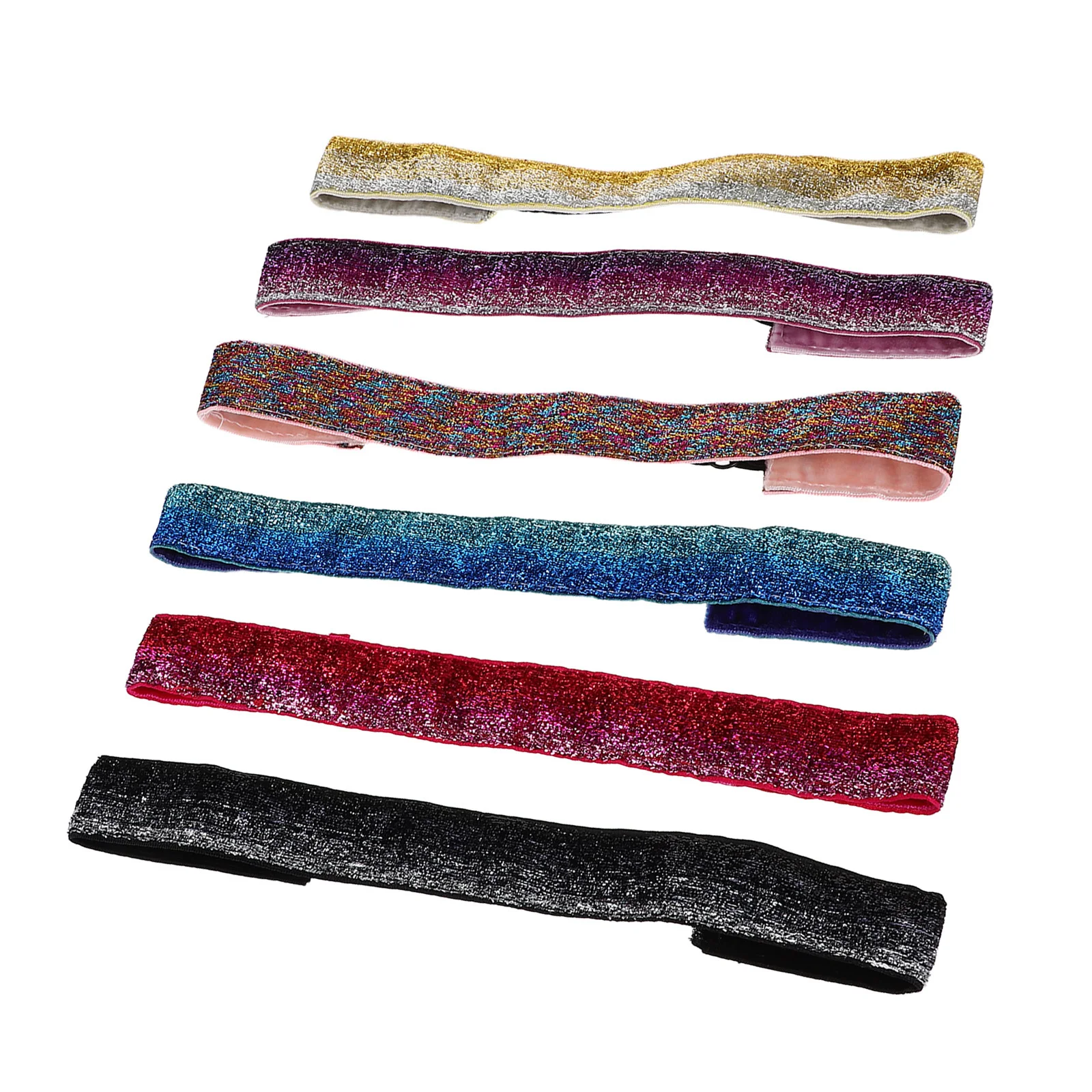 

6Pcs Elastic Sports Headbands Wide Non-Slip Sweatproof Women Yoga Workout Glitter Sequin Hair Bands Fitness Hair Accessories