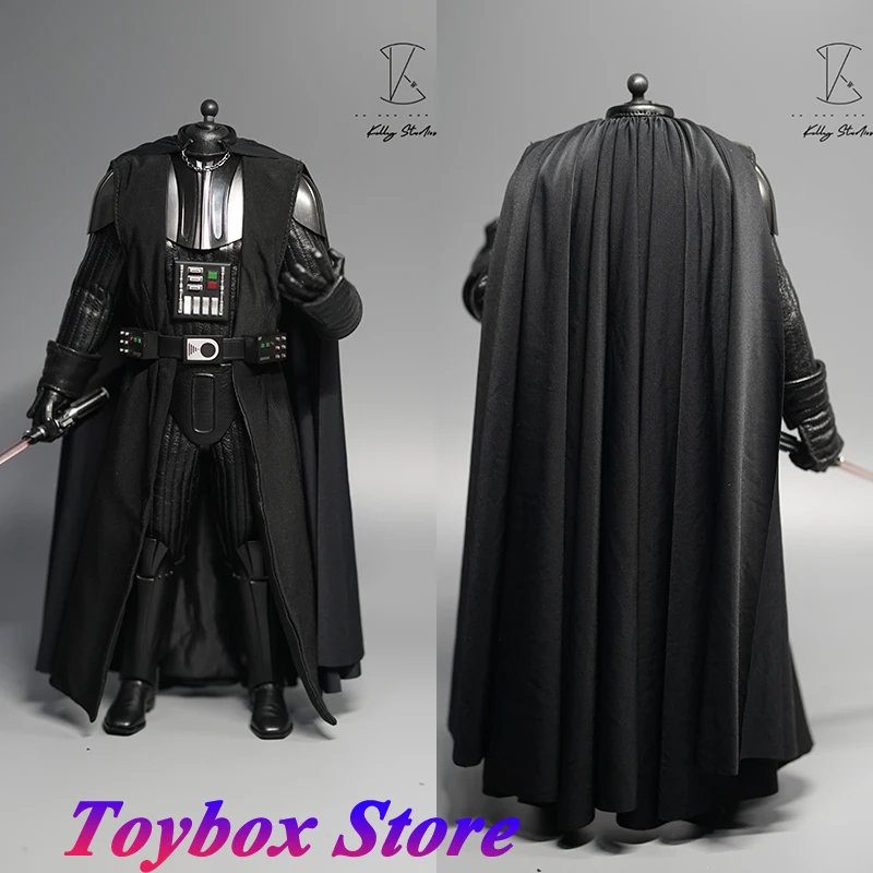 Kelly Studio Original 1/6 Star Wars Black Samuari Darth Vader Mini Cloak Black Leather Bodysuit Boots Clothes Set For 12