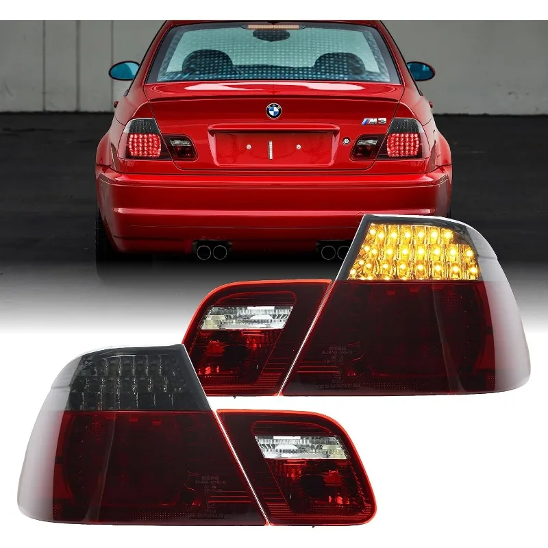 

DEPO 2D Tail Lights - Euro Style Smoke LED Upgrade Rear Tail Lamps Set (Left + Right, Inner + Outer) 2 Doors Coupe