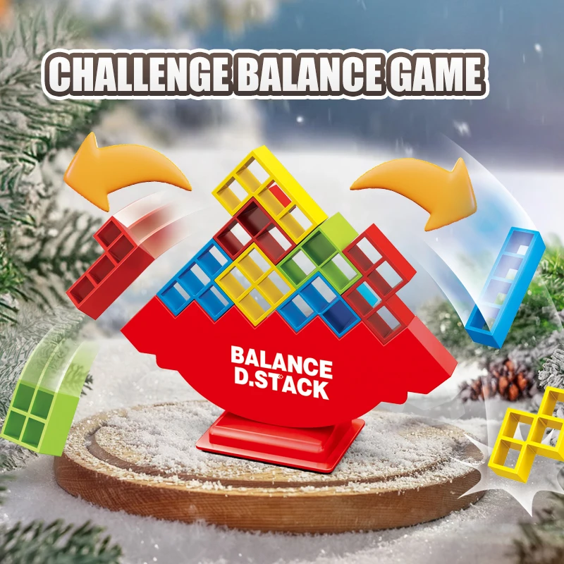 Fun Balance Stacking Blocks Board Game for Kids Adults Friends Team Dorm Family Game Night and Party Christmas, Halloween Gifts