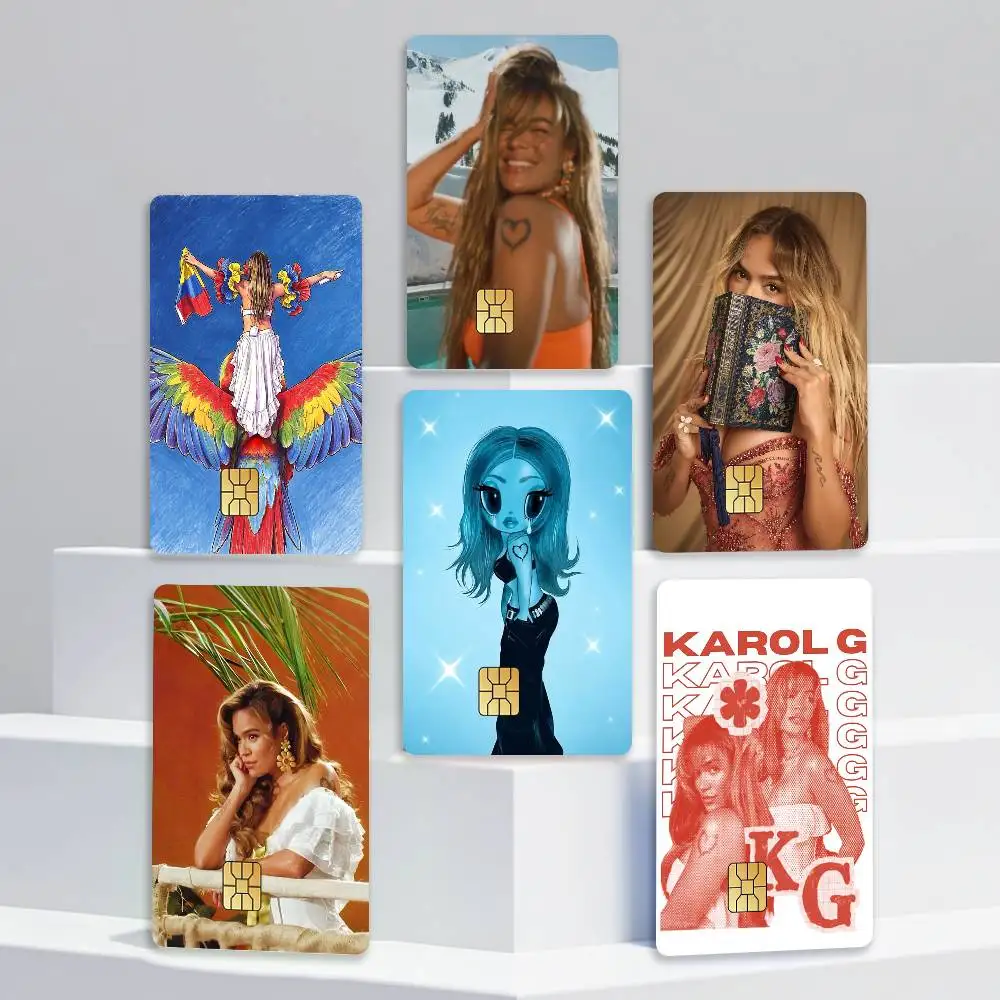 Karol G No Me Arrepiento de Sentir Tanto Card Stickers for Bank Access Protective Waterproof Film Cover Sticker Gift