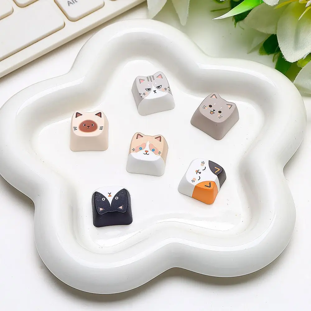 Cute Cat Keycap Personalized Resin Customization Handmade Mechanical Keyboard Keycaps for MX Switch Girlfriend's Gift