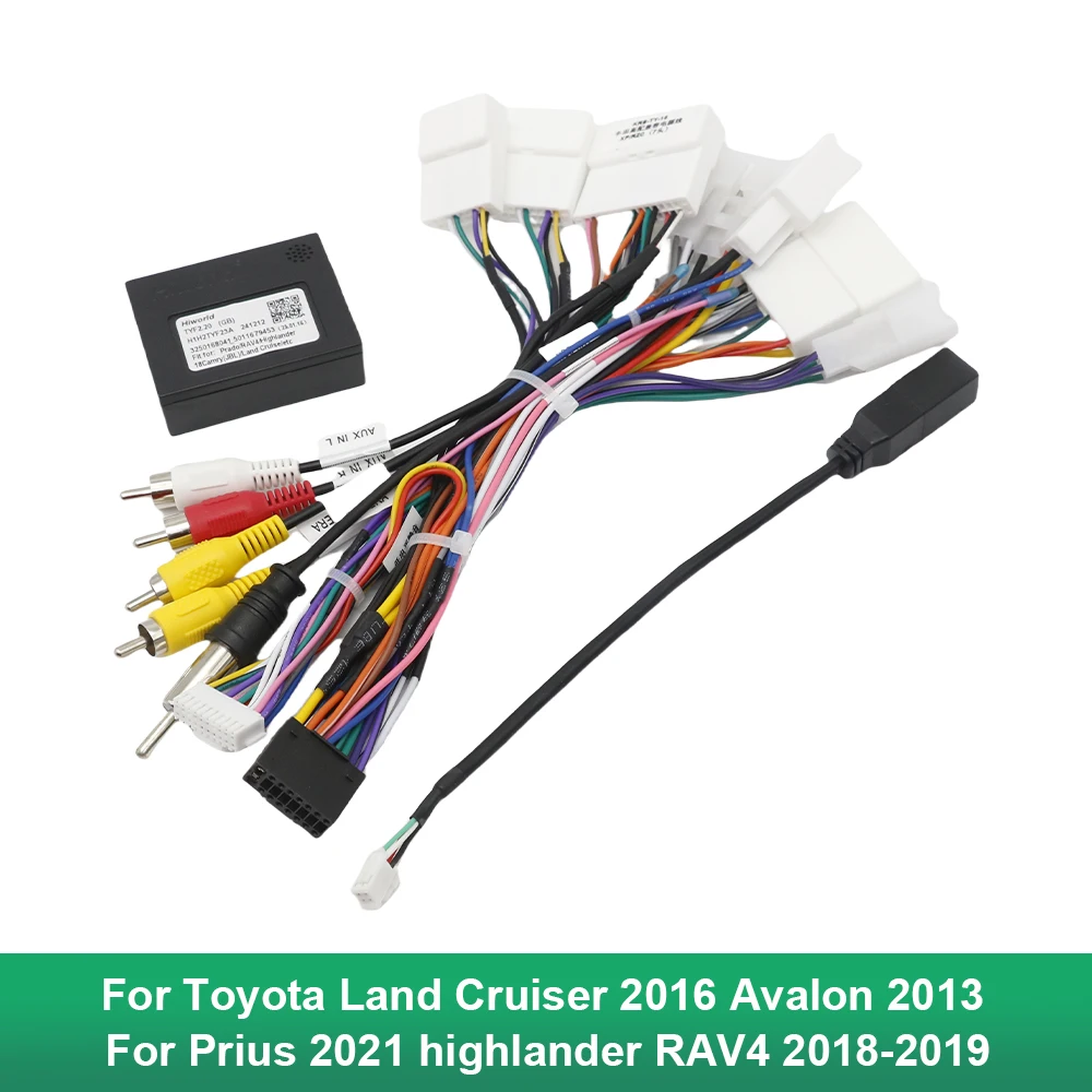 

Для Toyota Land Cruiser 2016 Avalon 2013 для Prius 2021 Highlander RAV4 2018-2019 Hiworld Canbus Box Android 16-контактный кабель питания