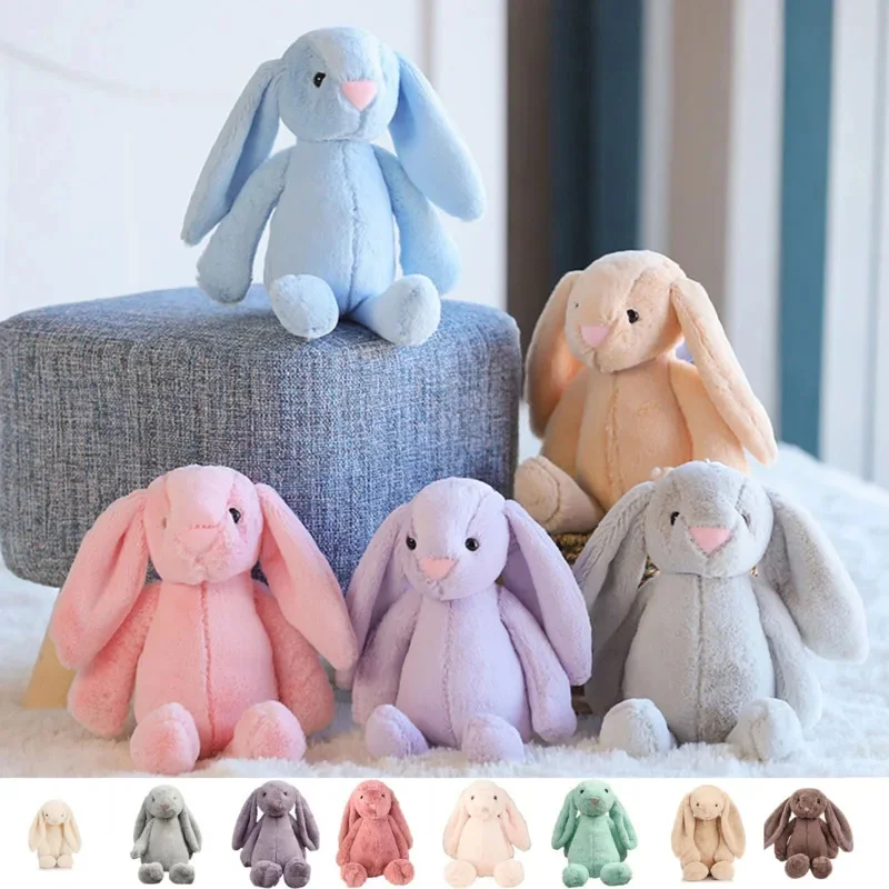 Long Ear Rabbit 35 45cm Lint Ornament Stuffed Kawaii Decoration Bunny Babies Sleeping Companion Ornament Children Gift Dust Bag