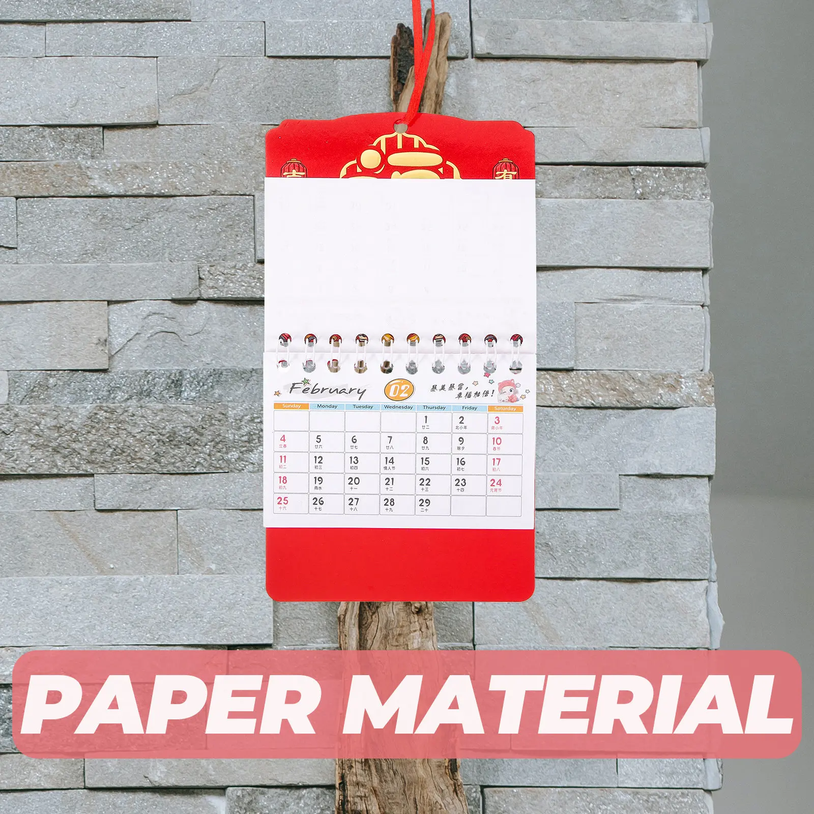 

12Pcs 2024 Chinese New Year Wall Calendar Rich Content Solar Term Date Reference Lightweight Hanging Calendar Festive Decor