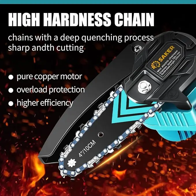 Mini Chainsaw,Portable Electric Chainsaw Cordless,Handheld Chain Saw Pruning Shears Chainsaw for Tree Branches