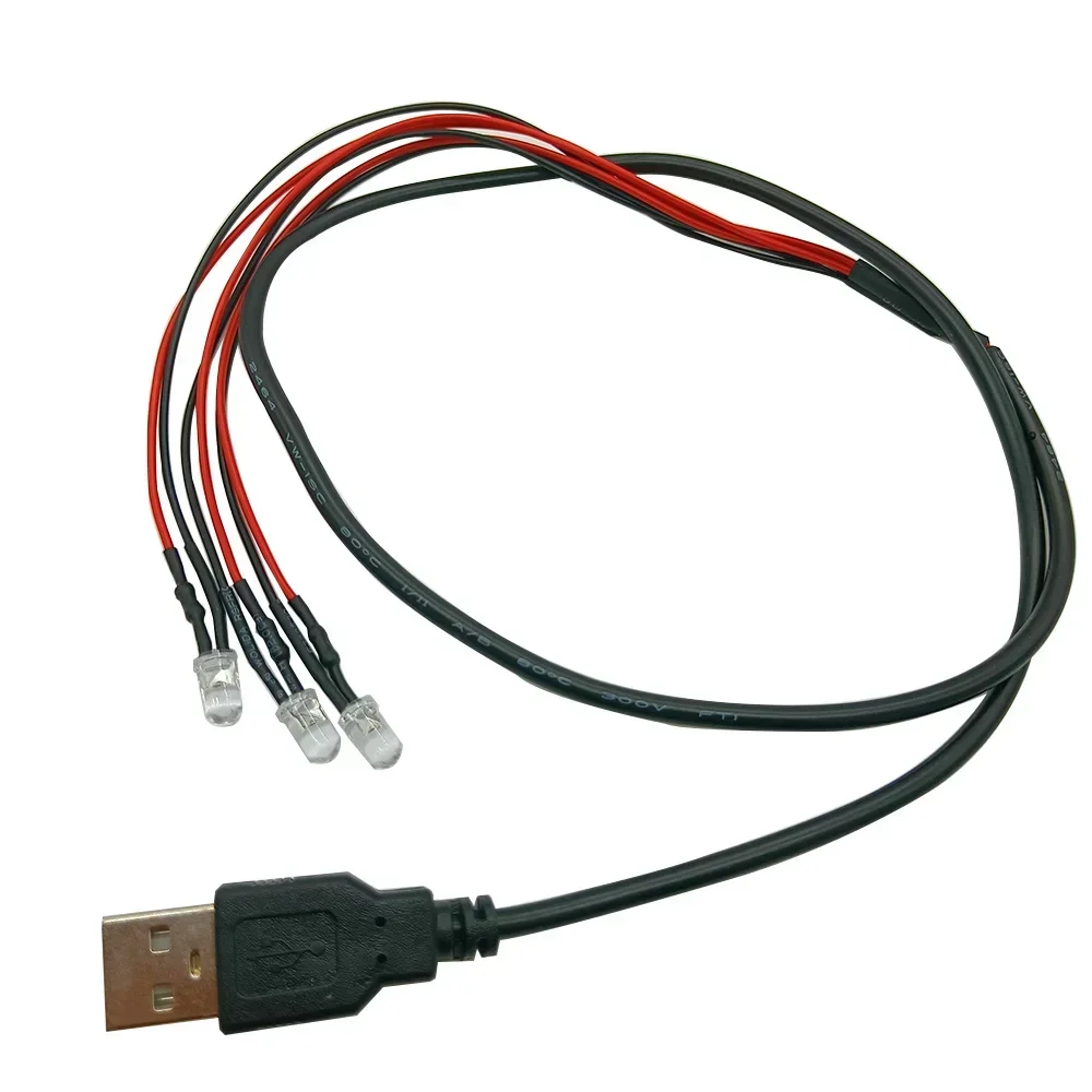 منفذ USB مع نموذج ضوء الكابل، مجموعة إضاءة LED المحيطة، مصدر الضوء، 3 مم، 5 مم، 8 مم، 10 مم، أحمر، أخضر، أزرق، أصفر، أبيض #4
