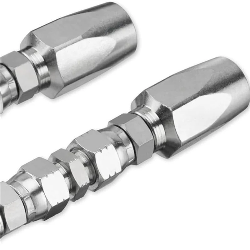 AT21-4Pcs Hydraulic Hose Repair Kit, Reusable, 2-Wire Reusable Hydraulic Repair Fitting 1/4Inch