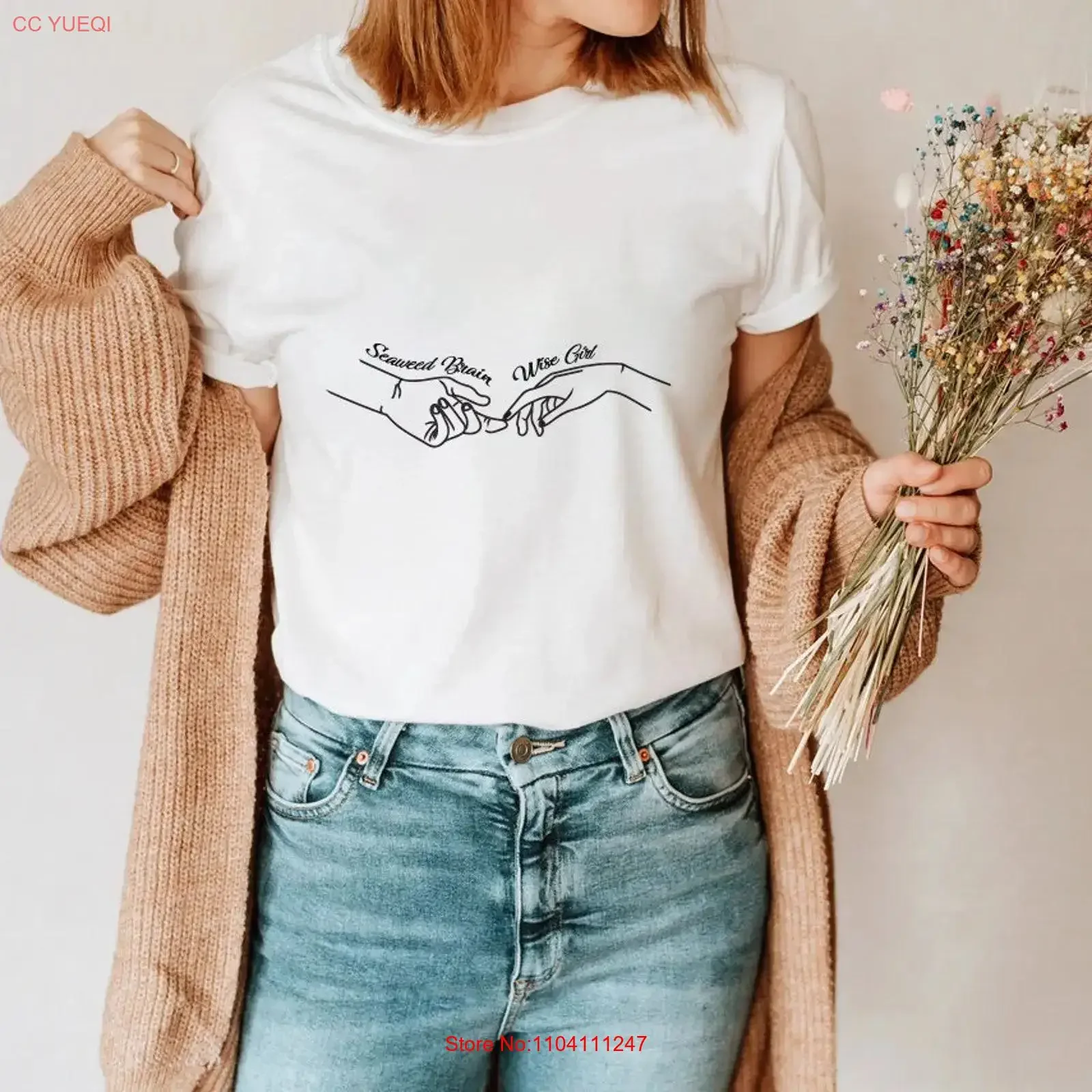 Camiseta de algas marinas para chica sabia, amante de los libros, olímpicos reservados, ropa de diseñador lavada vintage, ropa de calle