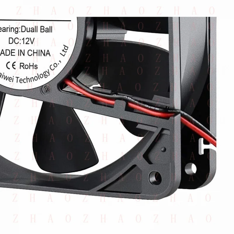 L+ for Wathai 120Mm X120 X 38Mm 12V 2Pin Dual Ball 12Cm Industrial Cooling Fan High Air