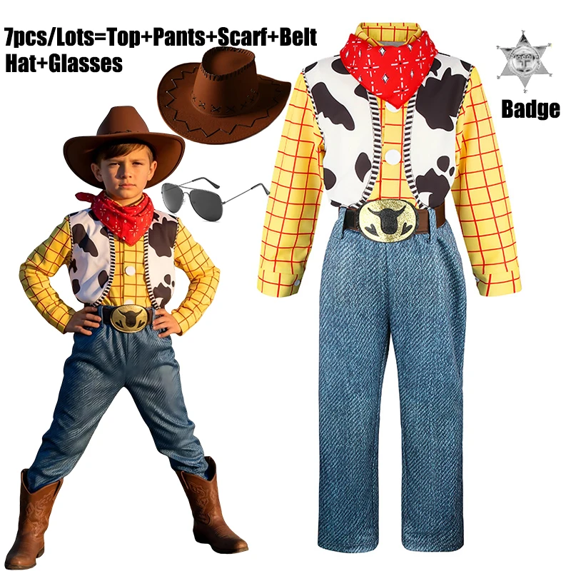 Toy Story Woody Jessie Cosplay Costume for Cowboy Clothing Hat Set Roleplaying Fantasia Outfits Halloween Carnival Party Suits view 6