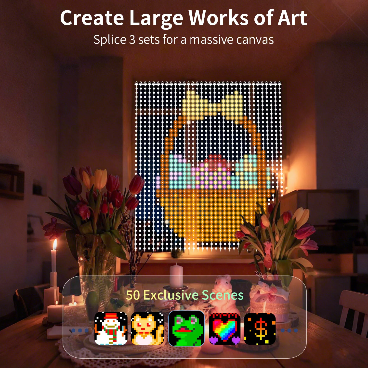 

Светодиодная гирлянда-штора, 400 светодиодов, синхронизация с музыкой и текстом, для создания изображений, теплый подарок, декор для дома и праздников.