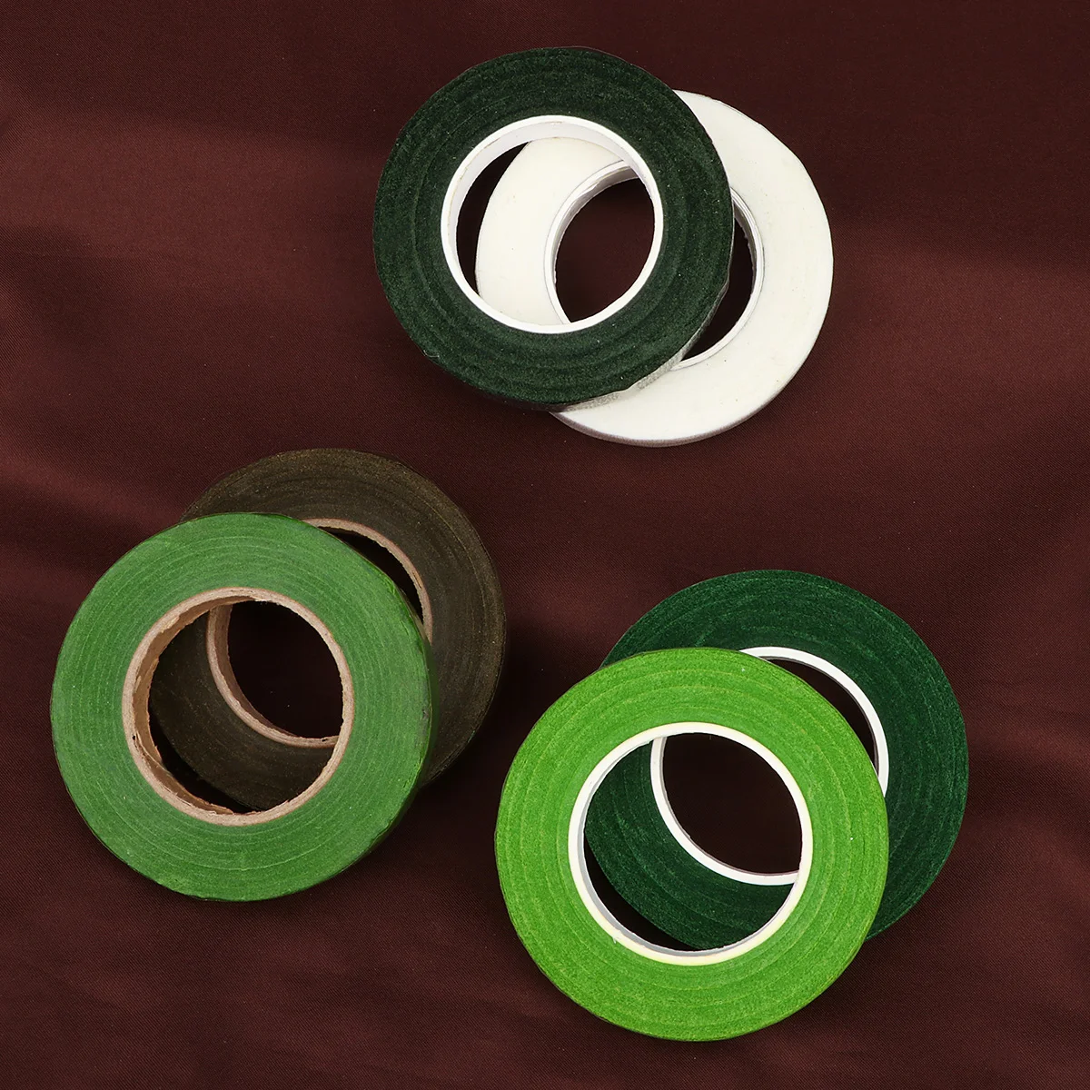 6 rollos de cinta Floral para manualidades, arreglo Artificial, suministros para el ojal, cinta adhesiva de envoltura de tallo DIY colorida verde, flor Ideal