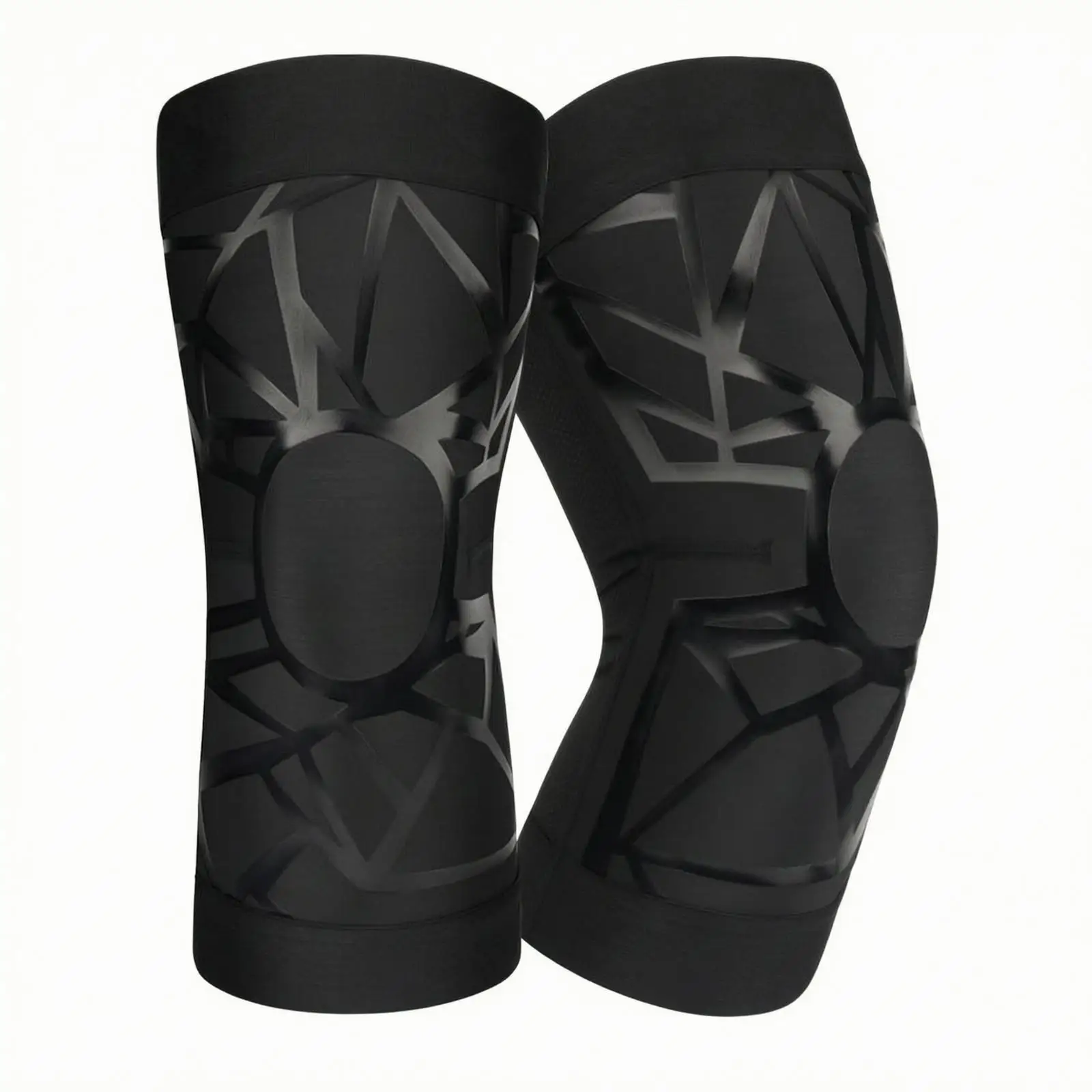 Supportive Knee Sleeve for Running Cycling Basketball Training with Silicone Grip Elastic Compression and Breathable Mesh