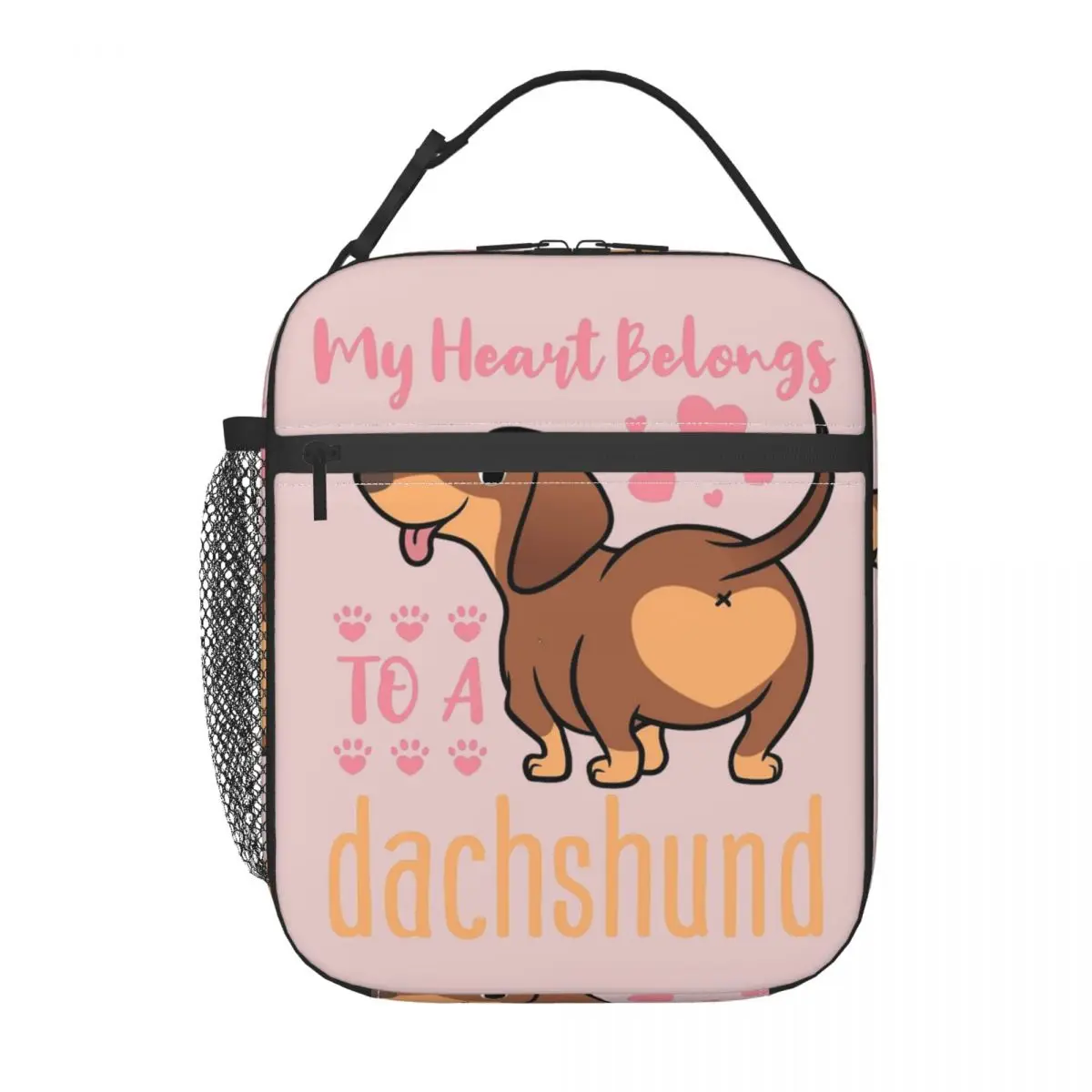 Lunch Boxes Heart Dachshund Doxie Mom Wiener Dog Merch Food Box Causal Cooler Thermal Lunch Box For Office