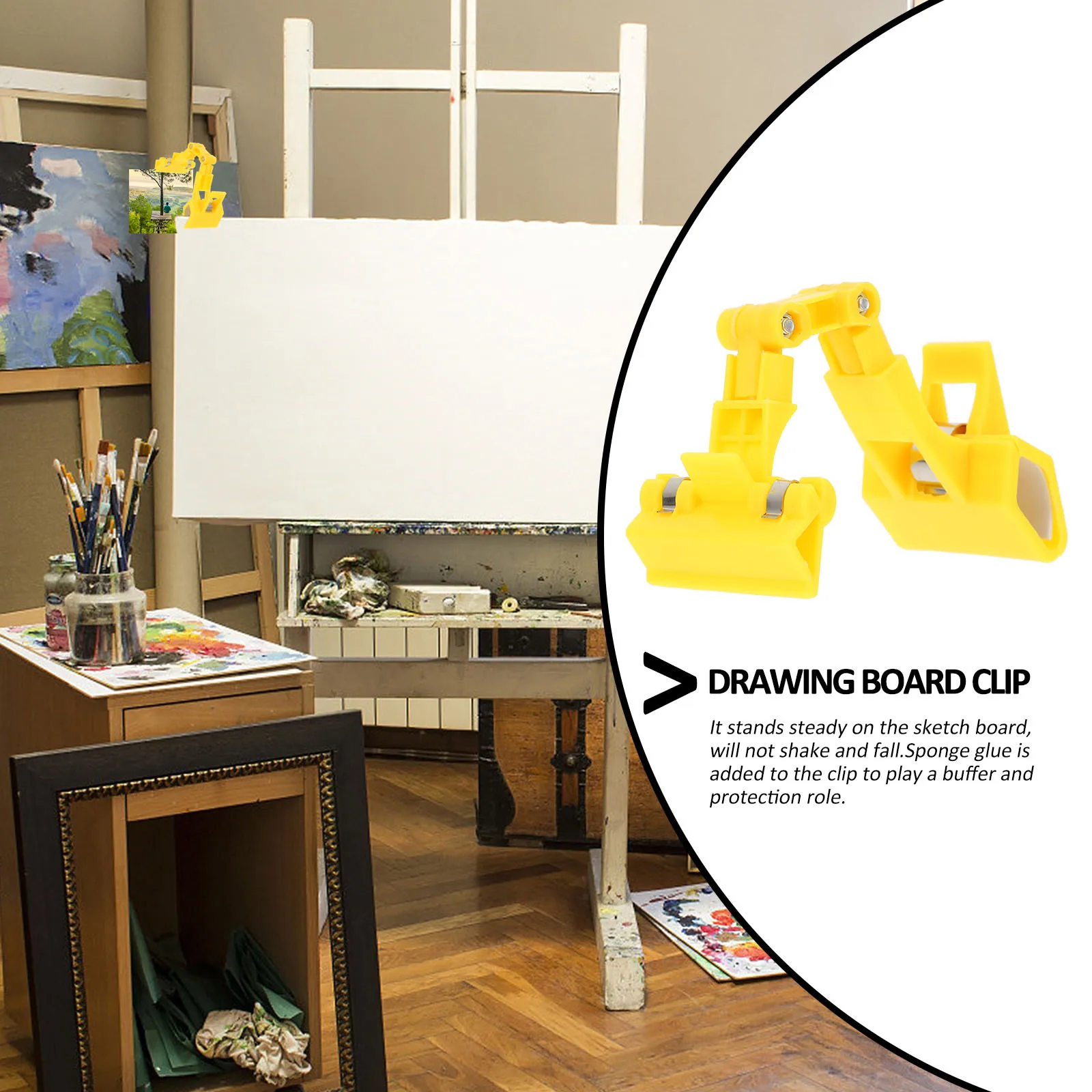 5 قطعة مقاطع اللوحة مزدوجة الرأس للتدوير 360 مشبك بلاستيكي للفنان الحامل لوحات الرسم حامل هاتف الصور متعدد الوظائف #4