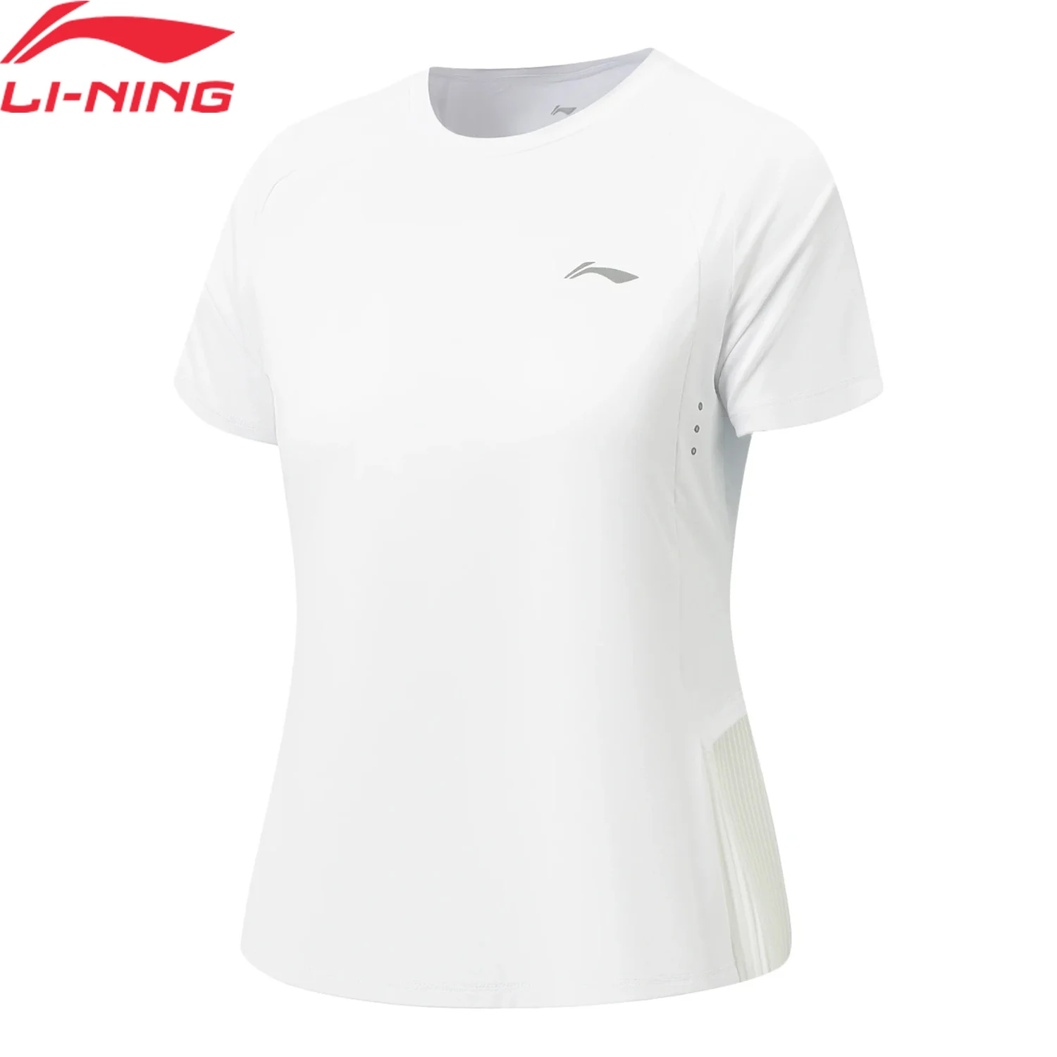 Li-Ning Women's Professional Running T-shirts 87%Polyamide 13%Elastane Regular Fit Reflective Crew Neck LiNing Sport Tee ATSW466