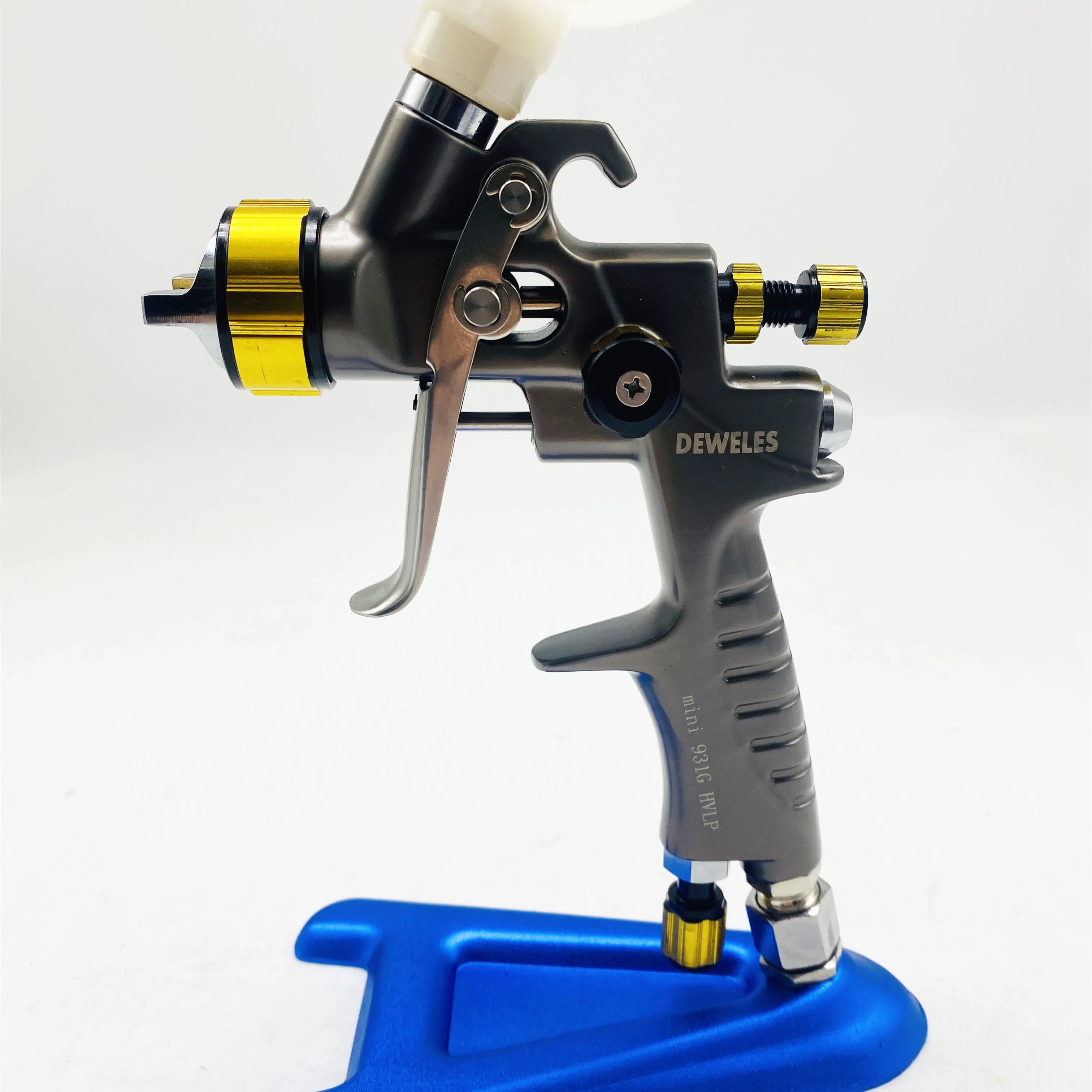 DEWELES Free Shipping Paint Spray Gun Hvlp with Mixing Cup Pneumatic Tools Mini 931 0.5/0.8/1.0mm Car Furniture Repair Airbrush