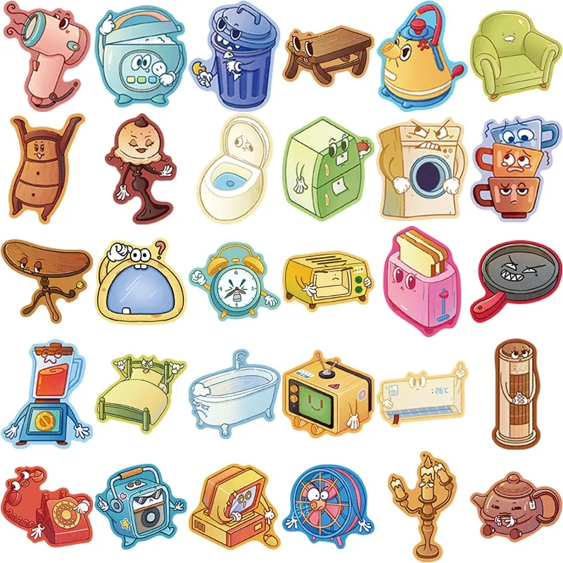 30PCS Cartoon Personality Talking Furniture Creative Doodle Decorative Stickers
