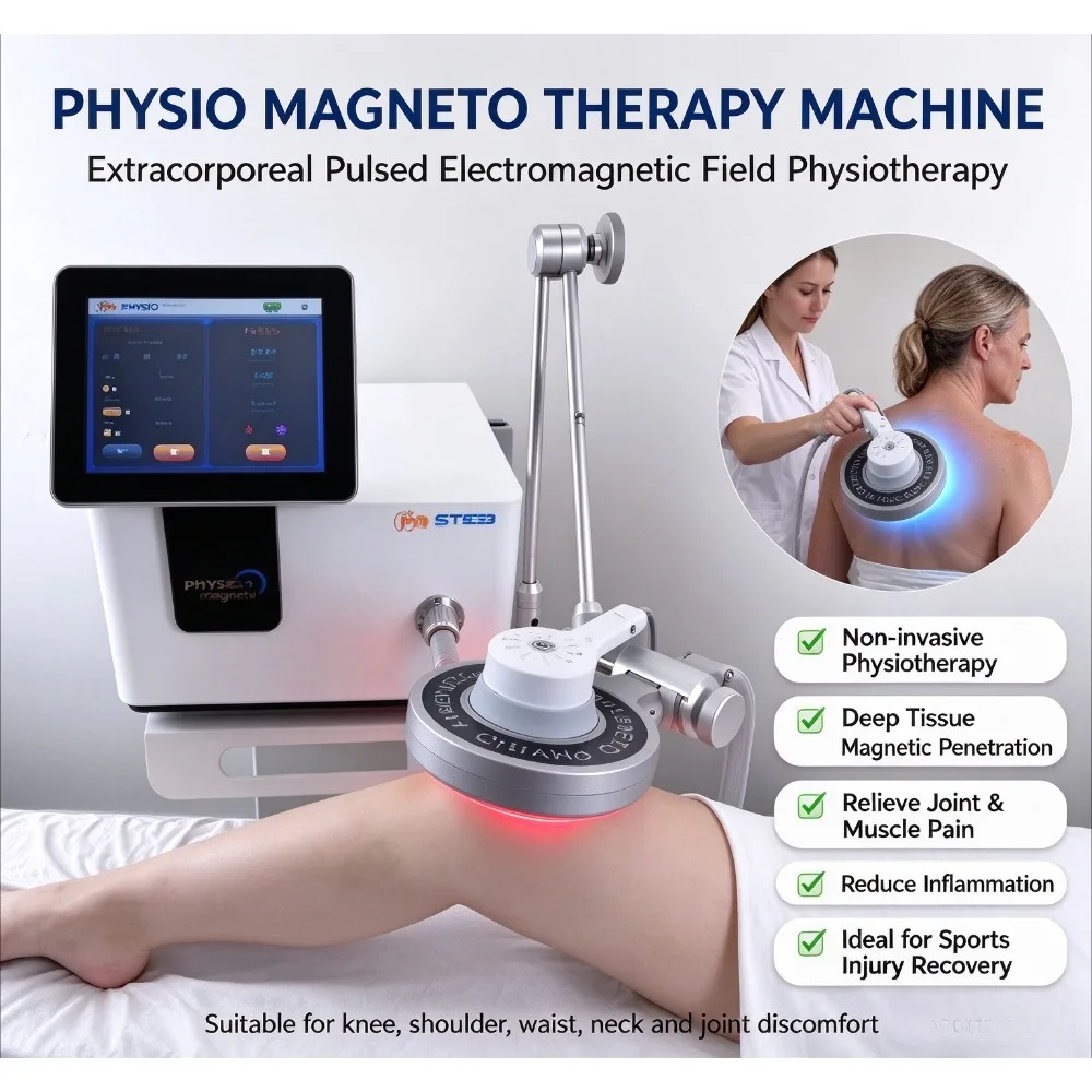 Physio Magneto Therapy Machine, Extracorporeal Pulsed Electromagnetic Field Physiotherapy Device for Muscle Joint Pain Relief