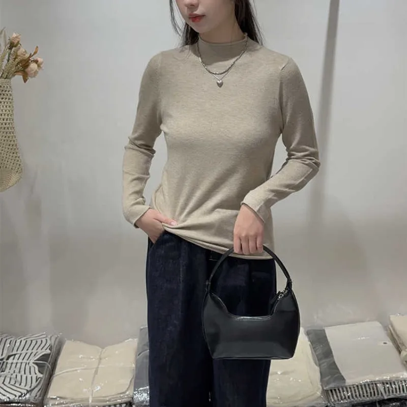 Sweter damski dziergany, pulower, nowy, długi rękaw, golf, biały sweter dziergany, pulower damski, topy, swetry, swetry damskie Q1428