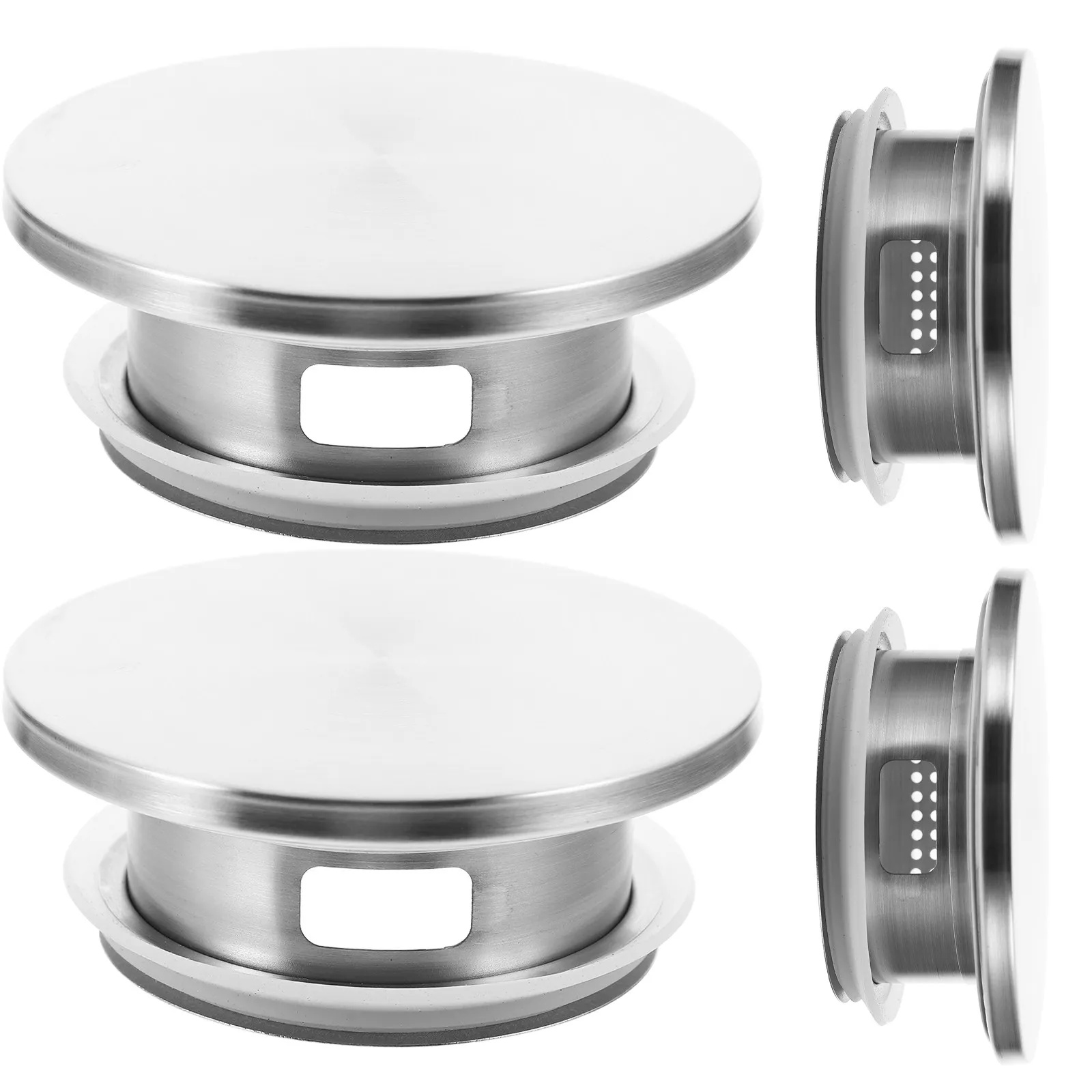 

4pcs Stainless Steel Pitcher Cover Wear-Resistant Filtering Jug Lid High Temperature Resistant Kitchen Water Pot Cover Sealing