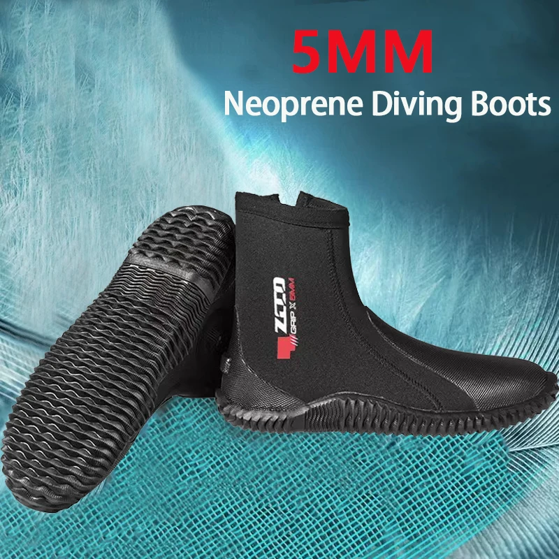 

5MM Neoprene Diving Boots Men Water Shoes Vulcanization Quick-drying Warm Fins Spearfishing Shoes Anti-slip Adult Diving Boots