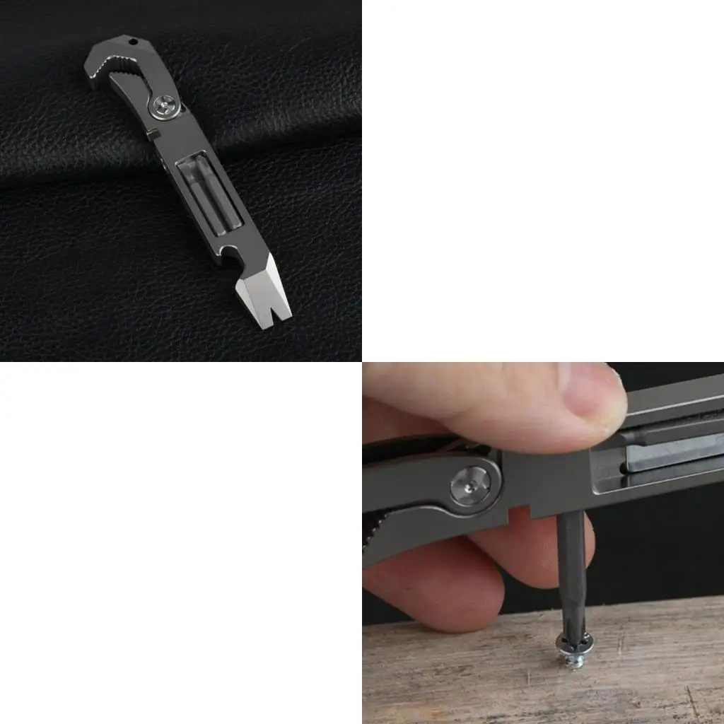 

Titaniums Alloy Pry Bar Multifunctional Crowbars Pocket Mini Screwdriver Wrench