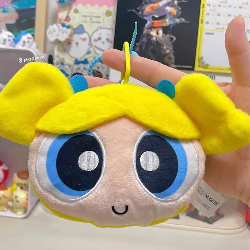 

The Powerpuff Girls Anime Plush Doll Cute Cartoon Earphone Bag Portable Zero Wallet Backpack Pendant Toy Gift For Girls