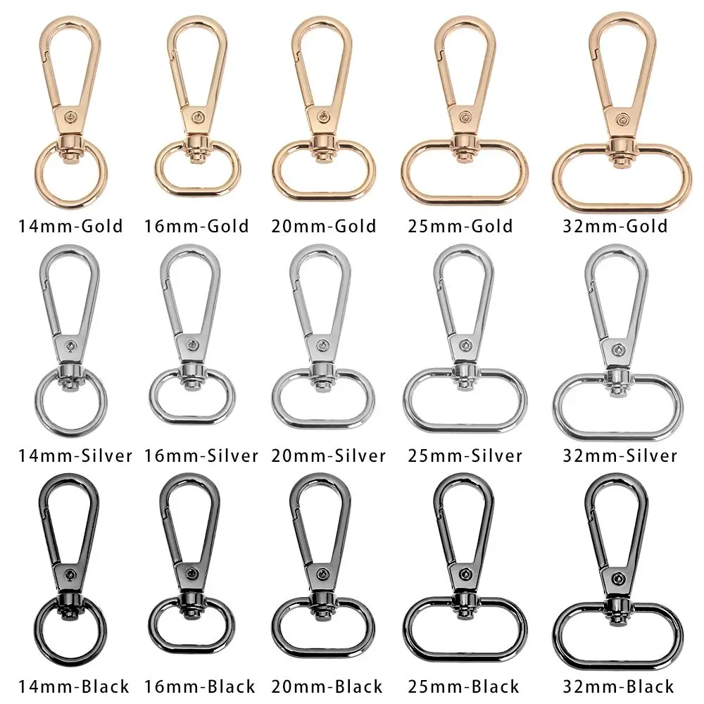 1pcs Metal DIY KeyChain Split Ring Lobster Clasp Collar Carabiner Snap Bags Strap Buckles Hook