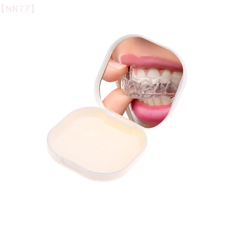 1 pz Bretelle Caso Con Specchio Dentale Scatola di Fermo Caso Fibbia Design Allineatore Bocca Guard Contenitore Per I Denti Da Viaggio Falsa Protesi