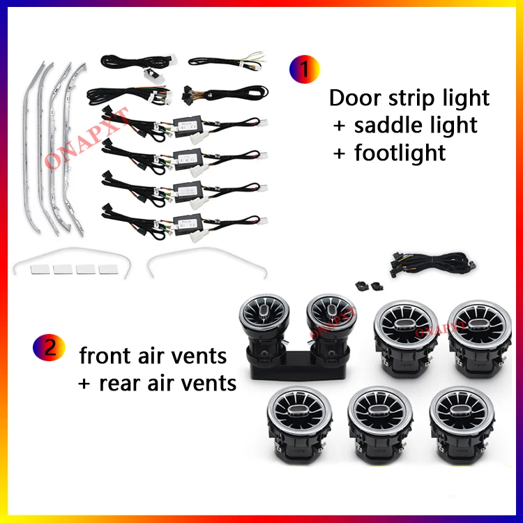 Mercedes Benz AMG Atmosphere LED C/GLC Coupé 2014-2022 X253 W205 Sfeerverlichting Turbine Luchtrooster Draaiende Tweeter Lamp