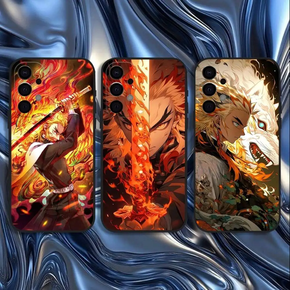 

Demon Slayer Rengoku Kyoujurou Phone Case For Samsung S25,S24,S21,S22,S23,S30,Ultra,S20,Plus,Fe,Lite,5G Black Cover