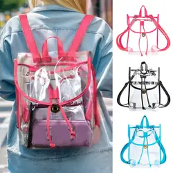 PVC Clear Backpack Stadium Approved Bags Waterproof Transparent Teenage Outdoor Casual Bag Bookbag Schoolbag Women Bag