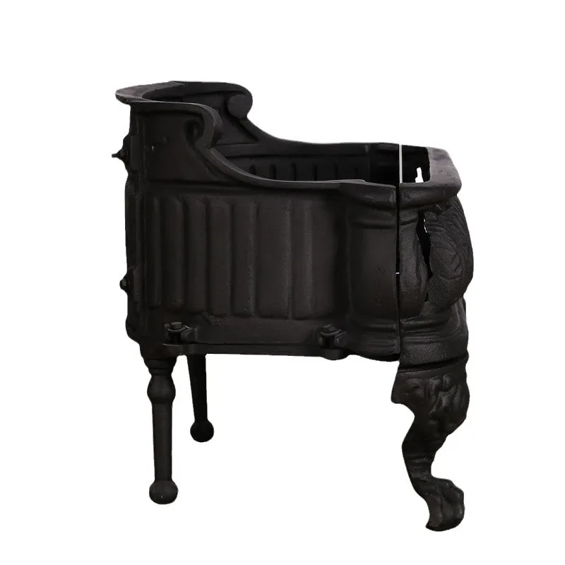 Real fire cast iron firewood basket with European fireplace core frame B5 solid wood heater