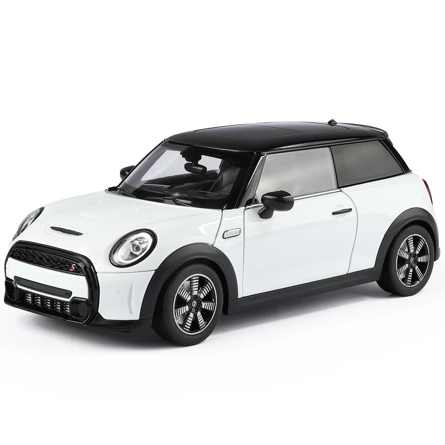 Modellino Auto in Metallo MINI Cooper S 1:18, Veicolo Giocattolo Classico con Funzione di Retrocarica, Regalo per Bambini